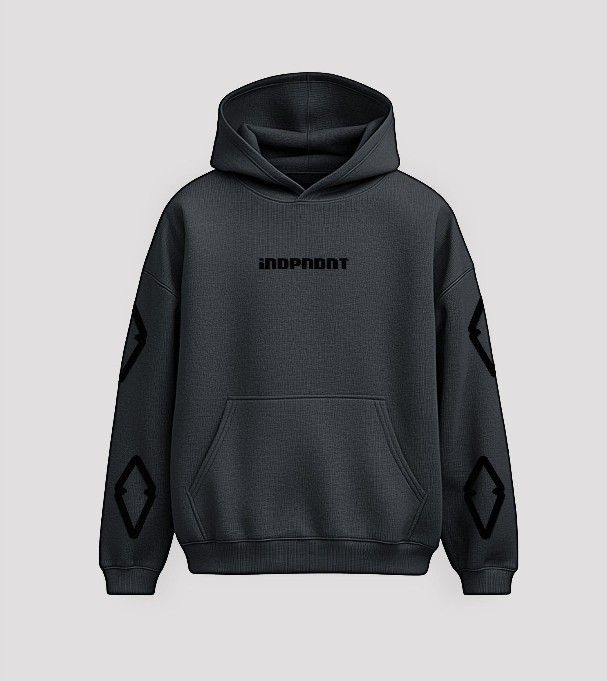 Textured iNPNDNT Hoodie - Charcoal